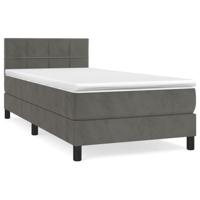 Boxspring met matras fluweel donkergrijs 90x200 cm - thumbnail
