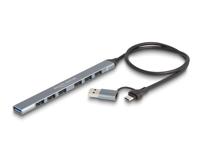 DeLOCK 4 Port Slim USB Hub with USB Type-C™ or USB Type-A to 3 x USB 5 Gbps USB Type-C™ + 1 x USB 5 Gbps Type-A - thumbnail