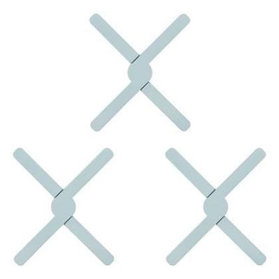 Krumble Opvouwbare siliconen pannenonderzetter - Blauw - Set van 3