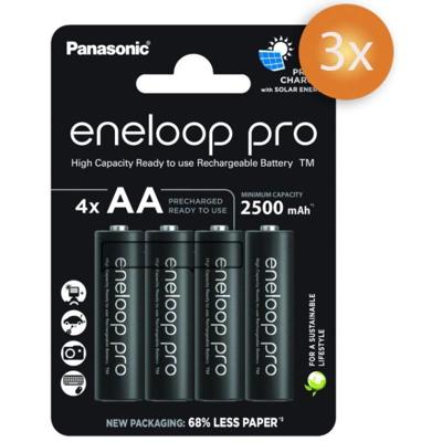 Voordeelpak 12 x Panasonic Eneloop Pro AA batterijen - 2500mAh