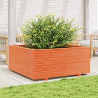 Plantenbak 110x110x49,5 cm massief grenenhout wasbruin - thumbnail