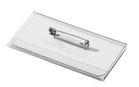 Badge Durable 8001 met speld en klemrand 40x75mm | 100 stuks - thumbnail