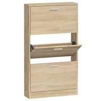 VidaXL Schoenenkast 59x17x108 cm bewerkt hout eikenkleurig - thumbnail