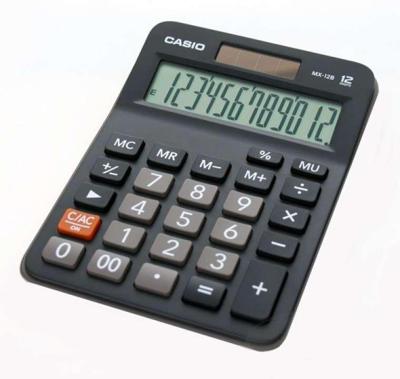 Casio MX-12B 12-cijferige zwarte zakrekenmachine