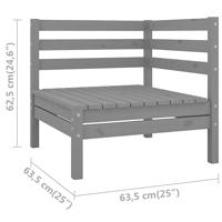 4-delige Loungeset massief grenenhout grijs - thumbnail