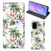 Samsung Galaxy S20 Plus | Hoesje maken | Flamingo Palms - thumbnail