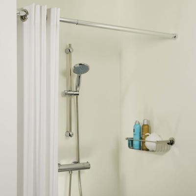 Douchegordijnstangset Seallux diameter 28 mm 80-130 cm Chroom