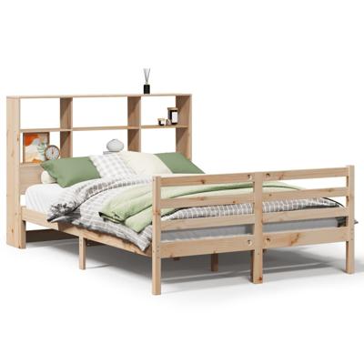 Bed met boekenkast zonder matras massief grenenhout 140x200 cm - thumbnail