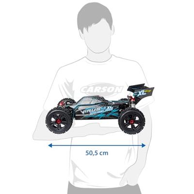 Carson Modellsport Virus 4.2 XL Zwart, Turquoise 1:8 RC auto Elektro Buggy 100% RTR 2,4 GHz Incl. accu, oplader en batterijen voor de zender - thumbnail
