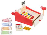 Small Foot houten speelkassa blank/rood 7,5 cm - thumbnail