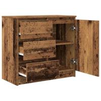 Dressoir met lade 71x35x65 cm spaanplaat oud hout - thumbnail