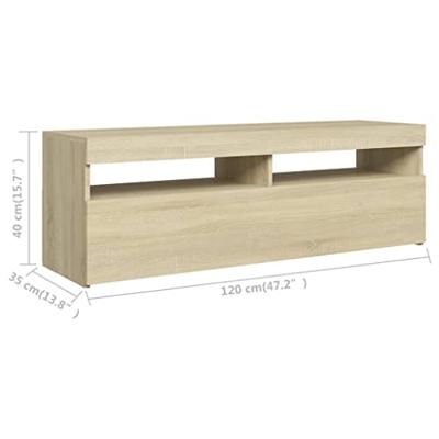 Tv-meubel met LED-verlichting 120x35x40 cm sonoma eikenkleurig