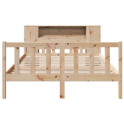 Bed met boekenkast zonder matras massief grenenhout 160x200 cm - thumbnail