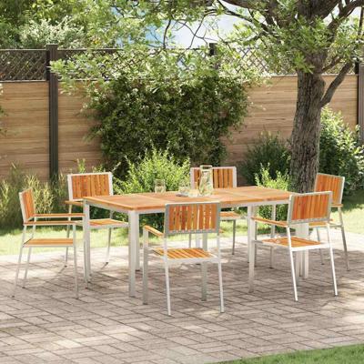 Tuinstoel 6 pcs Bruin 56 x 54.5 x 87cm Massief acaciahout