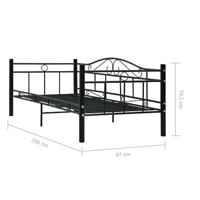 VidaXL Bedbank metaal zwart 90x200 cm VidaXL Bedbank metaal zwart 90x200 cm