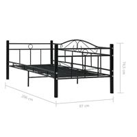 Bedframe metaal zwart 90x200 cm - thumbnail
