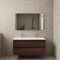 ACTIE BWS Badmeubel | Paris | Sonoma Choco 120 cm | Mat Wit Wastafel | 2 Kraangaten - thumbnail