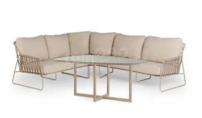 Tierra Outdoor Dining Loungeset Rivera Ophira Champagne