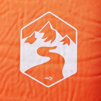 Kampeermatras met kussen zelfopblazend 1-persoons oranje Kampeermatras met kussen zelfopblazend 1-persoons oranje