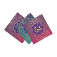Eid Mubarak Servetten Paars/Blauw (20st) - thumbnail