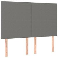 Hoofdbord LED 144x5x118/128 cm stof donkergrijs - thumbnail