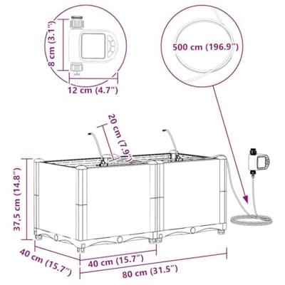 Tuin Bloempot 2 pcs Licht Grijs Staal