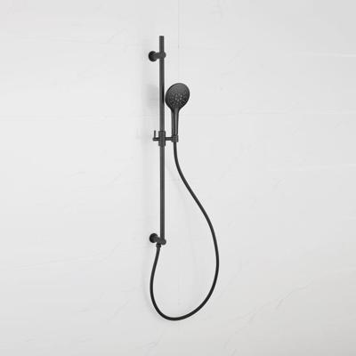 Fortifura Calvi Glijstangset - geïntegreerde wandaansluitbocht - doucheslang metaal- handdouche rond - mat zwart SW1111528//SW706203/SW496816 Fortifura Calvi Glijstangset - geïntegreerde wandaansluitbocht - doucheslang metaal- handdouche rond - mat zwart SW1111528//SW706203/SW496816