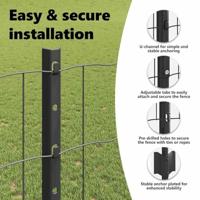 VidaXL Hek met paal grijs 1,2 x 10 m staal en pvc - thumbnail