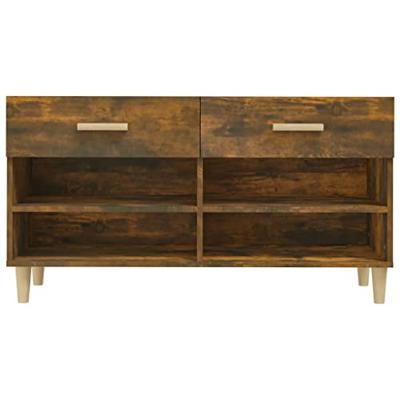 VidaXL Schoenenkast 102x35x55 cm bewerkt hout gerookt eikenkleurig