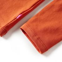 Kindershirt met lange mouwen bloemenprint 92 oranjebruin - thumbnail