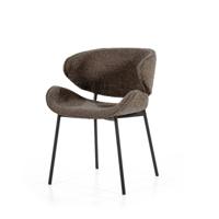 Eleonora Eetkamerstoel 'Tess' Bouclé, kleur Bruin - thumbnail