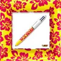 Balpen Bic 4kleuren velours medium assorti - thumbnail