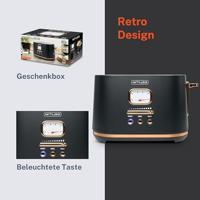 Muse MS-130BC - Broodrooster, 1.000 W, zwart/messing - thumbnail