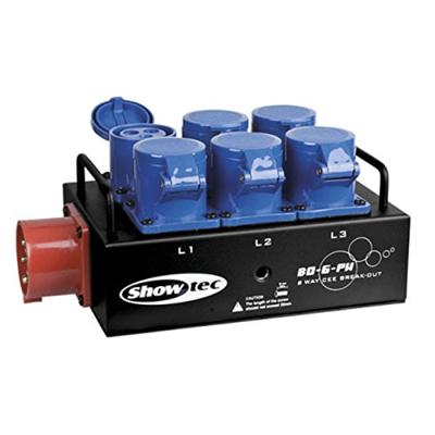 Showtec BO-6-PWC krachtstroomverdeler 16A/5P naar 6x 16A/3P