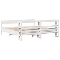 Bedframe zonder matras massief grenenhout wit 200x200 cm - thumbnail