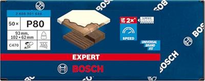 Bosch Accessoires EXPERT C470 Schuurpapier 102 x 62/93 mm, K 80, 50-delig - 2608901648