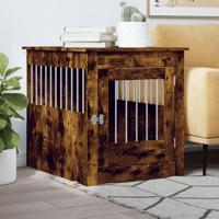 Hondenbench 64,5x80x71 cm bewerkt hout gerookt eikenkleurig - thumbnail