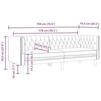 3-delige Loungeset Chesterfield-stijl kunstleer cappuccinokleur - thumbnail