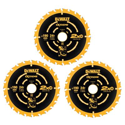 DeWalt Accessoires DT10399-QZ Cirkelzaagbladen | 190 mm | 24 T | Extreme framing | 3 stuks - DT10399-QZ - thumbnail