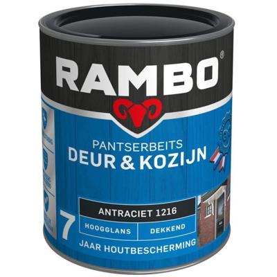 Rambo Pantserbeits Deur & Kozijn Hoogglans Dekkend 750 ml - Antraciet