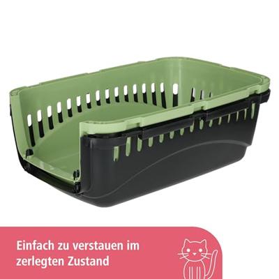 KERBL Expeditie transportbox voor honden - 48x32x32cm - Groen en donkergrijs - thumbnail