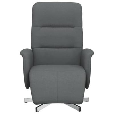 Fauteuil verstelbaar met voetensteun stof donkergrijs Fauteuil verstelbaar met voetensteun stof donkergrijs