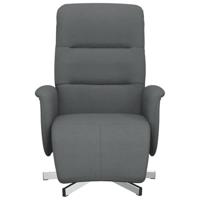 Fauteuil verstelbaar met voetensteun stof donkergrijs - thumbnail