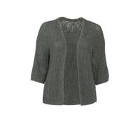 Paprika gebreid vest donkergroen - thumbnail