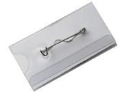 Badge transp met speld 75x31mm 20 stuks - thumbnail