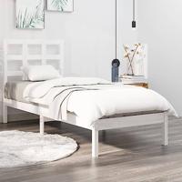 Bedframe massief hout wit 75x190 cm - thumbnail