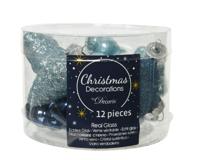 Figuren glas l2b4h4 cm blauw 12st kerst Decoris - Decoris - thumbnail