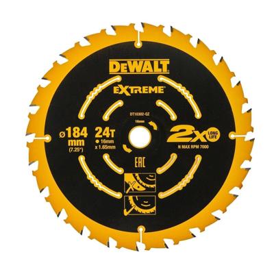 DeWALT Cirkelzaagblad voor Multimaterial | Extreme | Ø 184mm Asgat 16mm 24T - DT10302-QZ
