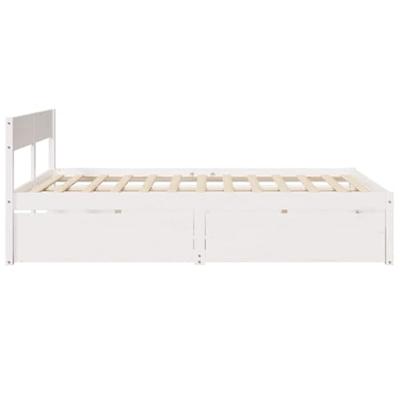 Bedframe zonder matras massief grenenhout wit 160x200 cm