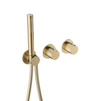 Hotbath Ace Afbouwdeel - voor inbouwthermostaat - 2-weg - omstel - handdouche - doucheslang - Geborsteld Messing PVD AC071EXTBBP - thumbnail